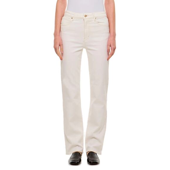 NWT Frame Denim Le Skinny de Jeanne Crop Jeans cream 26 ankle straight preppy - Picture 1 of 8